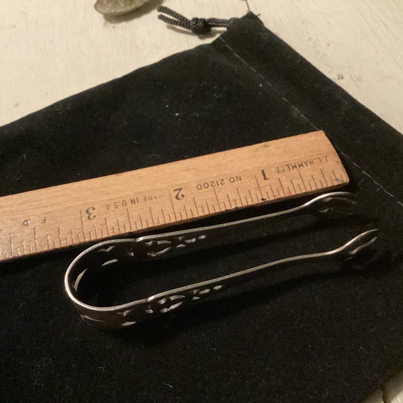 ANTIQUE VINTAGE STERLING SILVER SUGAR TONGS ART DECO - Picture 2 of 5